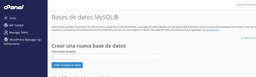 En esta sección puedes crear tu base de datos que será usado por tu instalación de WordPress