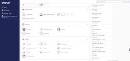 Dashboard de administración de Cpanel